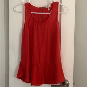 Joie Peplum deep coral top.